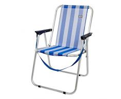 AKTIVE Chaise Fixe en Aluminium Plage Bleu foncé