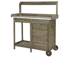 Dehner Table de Plantation en Bois Hamilton, env. 125 x 112 x 46 cm, Bois de Sapin FSC Marron