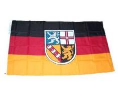 FahnenMax® MM Drapeau Sarre/Drapeau UK - 150 x 90 cm, résistant aux intempéries, Multicolore, 16201