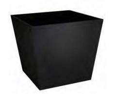 Stewart Basalte Pot de Fleurs carré Bas Noir 48 cm