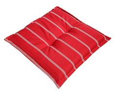 Dehner Sitzkissen Valencia, ca. 50 x 50 x 6 cm, Polyester, Rot/weiß Oreiller, Rouge/Blanc