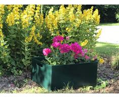 Bac à fleurs et de rangement jardin avec poignées 34L vert foncé - Fabrication française