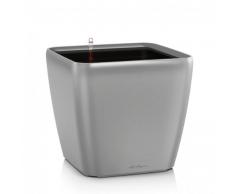 Lechuza Premium Deltini Pot à Fleurs carré Arrondi darrosage Quadro Argent Brillant 28 cm