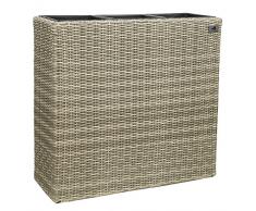 Gartenfreude Pot de Fleurs de séparation avec 3 Inserts en Plastique pour intérieur et extérieur, 76 x 26 x 73 (LxPxH), différentes Versions Kunststoffeinsätze Naturel
