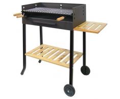 IMEX EL ZORRO 71450 Barbecue à roulettes avec Grille en INOX Noir 88 x 68 x 40 cm