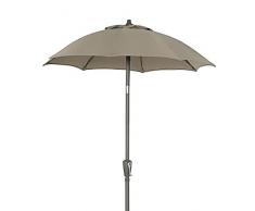 Dehner Parasol Vido Ø 150 cm, Hauteur 223 cm, Aluminium/Polyester, Taupe