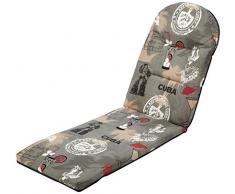 Dajar 466248 Coussin pour Fauteuil Galaxy Plus 4/8 cm F001–06pb Patio, Blanc Marron shewa rzrot Gris, 162 x 49 x 8 cm