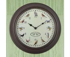 Fallen Fruits Bird Song Clock Horloge, Marron