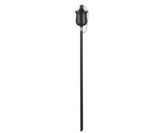 greemotion Lampe de jardin noire en acier inoxydable - Torche extérieure de jardin 115 cm - Lampe à huile avec mèche sur pied - Torche pour terrasse moderne et solide