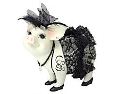 Design Toscano QS2810 Statuette Madame Cochon Lace et Lard, Multicolore, 7.5 x 18 x 18 cm