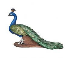 Design Toscano DB383117 Statuette de Jardin Paon Royal, Multicolore, 23 x 51 x 33 cm