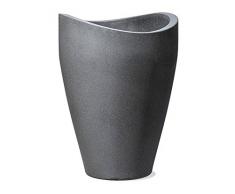 Scheurich 55375 254/80 Wave Globe Slim Pot de Fleurs Plastique Granit Noir 40 x 40 x 80 cm