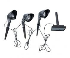 Dehner Spot Solaire Lampe Solaire, Lot de 3, Plastique, Noir, 28 x 8,6 x 8,6 cm