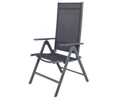 Chicreat Korfu - Fauteuil pliant en aluminium, Gris, 67 x 59 x 113 cm
