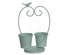 Dcasa Pot de Fleurs en métal Double Vert Aqua