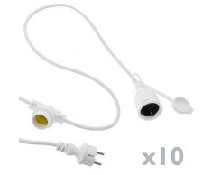 primematik gi09-vces guirlande 20 ampoules lumières avec culot E27 Extérieur ip64 °Câble électrique 20 m extensible Blanc (gi09)