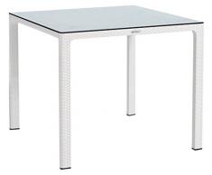 LECHUZA 10914 Table 90x90 Plateau HPL Blanc 90x90x76,5 cm