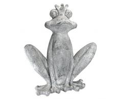 Design Toscano FU83225 Statuette de Jardin Le Roi Grenouille, Pierre Grise, 28 x 61 x 72.5 cm