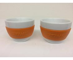 Koziol Espresso Set de 2 Tasses Blanc/Orange
