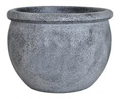 Dehner Pot de Fleurs en Plastique Gris Ø 55 cm, Höhe 42 cm Gris