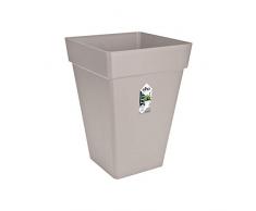 Elho Loft Urban Carré Haut 37 - Pot De Fleurs - Gris Chaud - Extérieur - Ø 36.5 x H 51.3 cm