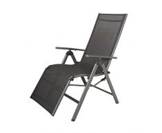 Chicreat Korfu - Chaise longue en aluminium avec accoudoirs, 73 x 60 x 114 cm