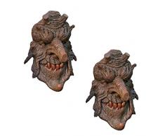 Design Toscano DB983031 Set de 2 Sumac Occidental Arbre Sculpture de lHomme Vert, Ton Bois, 11.5 x 29 x 35.5 cm