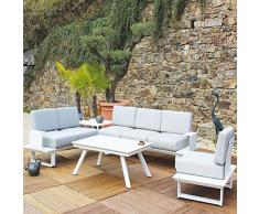 Residence Salon Bas dangle Capri Blanc + 1 Fauteuil
