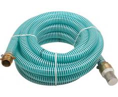 Meister Ensemble de Tuyau daspiration en Laiton et clapet Anti-Retour – pour Pompe de Jardin, installations daspiration et eaux domestiques – Résiste au Vide et au déformable 7 m Vert Transparent