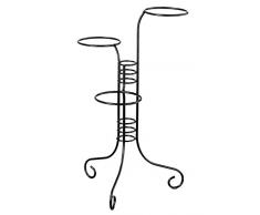 Louis Moulin Porte Plantes 3 Pots, Gris Martelé, 47x47x76 cm