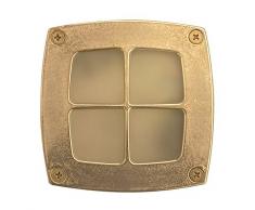 NB LIGHTING-APPLIQUE EN LAITON RONDE, TETRA ART 121, DIFFUSER EN VERRE SATINE DOUILLE EN PORCELAINE G9 MAX.40W 12 x 12 x 5cm