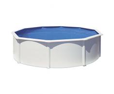 GRE-KITPR4583 Piscine Acier Ronde H 132 M Blanche Azores, KITPR4583, 460x132 cm