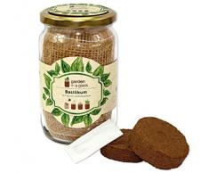 Feel Green Garden in A Set de Culture en Verre Basilic avec graines biologiques et bocaux en Verre et Papier gravé