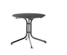 SIEGER Klapptisch mit Platte 3135-55 Boulevard Table Pliante avec Plateau vivodur/Structure en Acier Gris Fer et Ardoise Anthracite Ø 85 cm, Eisengrau/Schiefer Anthrazit, D: 85cm