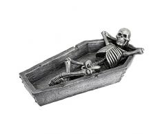 Design Toscano QM21541 Sculpture fourre-Tout Squelette reposant Ses os fatigués, Étain, 24 x 12.5 x 7.5 cm