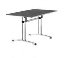 SIEGER Gastro-Klapptisch mit Platte 120x80 cm 3460-50 Table Pliante à gaz avec Plateau vivodur/Structure en Acier Graphite/Ardoise Anthracite 120 x 80 cm, Schiefer Anthrazit