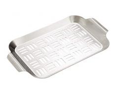 Dehner Poêle à légumes en Acier Inoxydable pour Barbecue Argenté 28 x 19 x 1,5 cm