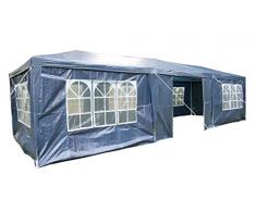 AIRWAVE Tonnelle de réception 3 x 9 m avec 3 Barres Pare-Vent Uniques et Panneaux latéraux 120 g Imperméable 9mtr x 3mtr Bleu