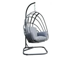 Garden Impressions Suez Fauteuil, Noir Charbon/Gris Foncé, 101 x 134 x 28 cm