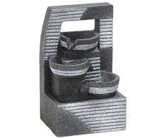 Dehner Fontaine dintérieur Romana avec éclairage LED, env. 23,5 x 14,7 x 11,8 cm, polyrésine, Gris