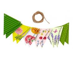 Guirlande décorative pour Le Jardin – Guirlande de fanions pour décoration de fête ou Autres fêtes – Motif Feuille colorée et Fleurs