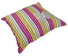 Lulu Castagnette 5COU034LL Coussin dExtérieur PVC Rose/Jaune/Gris 110 x 120 x 35 cm