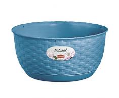 Stefanplast 2075968 Natural Pot de Fleurs avec Système dAuto-Arrosage Turquoise 30 x 14,5 cm