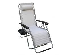 Eurosan Chaise Longue Relax, Structure Gris Clair, Tension de Revêtement Gris Clair, 95 x 65 x 14,5 cm, RLG