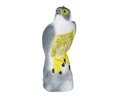 Relaxdays Faucon répulsif pour Oiseaux, Assis, endroits & suspensions, Figurine décorative, répulsif Pigeons pour Jardin, Balcon, terrasse, Gris