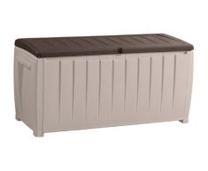 KETER Chalet et jardin - 12-666071 Coffre de Rangement avec Assise pour le Jardin Polypropylène - Beige/Taupe