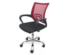 Galileo Casa 2197620 Chaise Deluxe avec Roues Rouges, Rouge