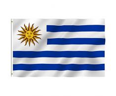 SHATCHI Grand Drapeau National Uruguay 152 x 91 cm de qualité supérieure avec œillets en métal pour Supporter Uruguayen, événement de Football, Accessoire de fête de Rugby