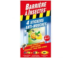 BARRIERE A INSECTES Stickers Anti-Mouches Vitres, Jusquà 4 mois, Présentation Décorative, 4 stickers, BARSTIK