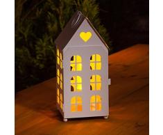 Direct Global Trading Noma Lanterne avec Ampoule LED à Filament à Piles, 25 cm Maison Taille Unique Blanc